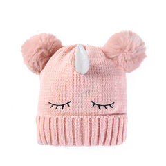 Шапка зимняя Единорог бежевый