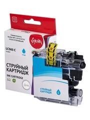 Струйный картридж Sakura LC565C для Brother MFC-J2310, J2510, J3520, J3720InkBenefit, водорастворимый тип чернил, голубой, 14,4 мл., 1200 к.