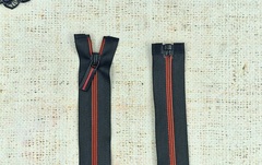 Молния потайная спираль, Т7, 77 см, чёрный с красным