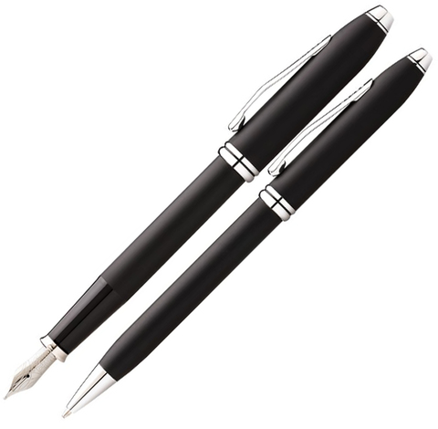 Набор подарочный Cross Townsend, перьевая ручка, M + шариковая ручка (AT0047-30MS)