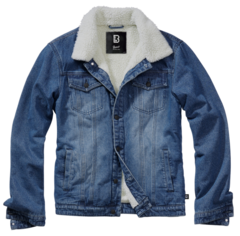 Brandit SHERPA DENIM JACKET denim blue-off white