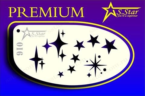 Трафарет для аквагрима S.STAR 016 звезды