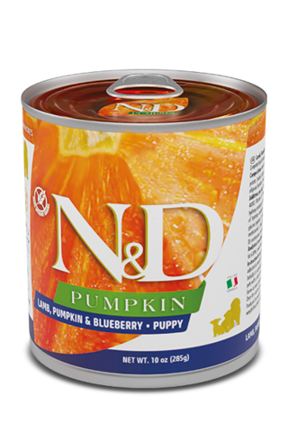 Farmina ND Dog Lamb, Pumpkin & Blueberry консервы для щенков ягнёнок с тыквой и черникой 285г