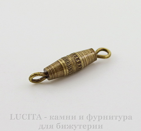 Винтажный элемент - замок винтовой 17х3,5 мм (оксид латуни)