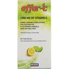 Now Foods, Effer-C, шипучий напиток, лимон-лайм, 30 пакетиков, (7,5 г) каждый