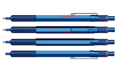 Ручка шариковая Rotring 600 Metal Blue, MBlack  (2114262)