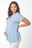 Блузка для беременных 11588 голубой