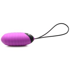 Лиловое ребристое виброяйцо с пультом ДУ 28X Ribbed Silicone Egg - 