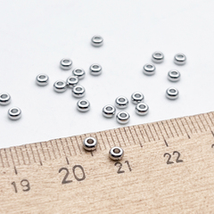 Бусина, цвет серебро (родий), размер 3*1,5 мм, цена за 10 шт