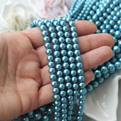 Майорка васильково-синяя 6 мм, 1 нить, МА175