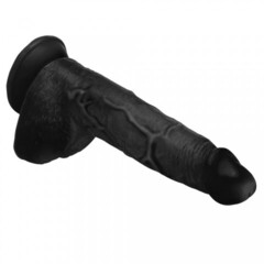 Реалистичный фаллоимитатор Master Cock Beefy Brad (22.4*5 см) с мошонкой, чёрный