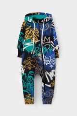 комбинезон  для мальчика  КР 6530/черный,яркое граффити к526