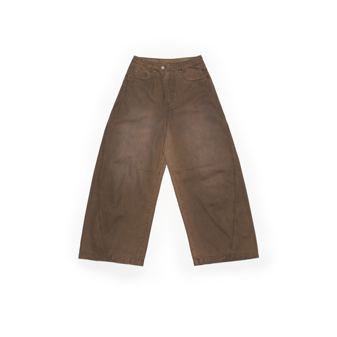 Брюки Nothomme Monterest Retro Washed Curved Blade Wide-Leg Pants "Dark Brown" Women's