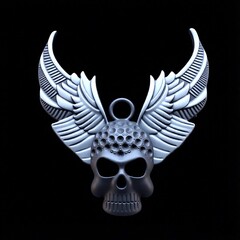 Силиконовый молд Череп с крыльями