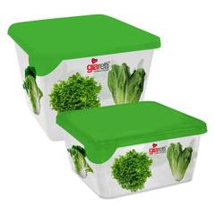 Набор контейнеров для прод. Браво квадрат 0, 45л+0, 75лСалат GR1071СЛТ-ЧМ
