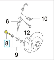 БОЛТ ТОРМОЗНОГО ШЛАНГА NEXIA, LANOS, CHANCE, SENS, ESP GM