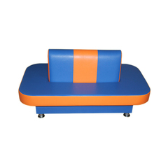 Диван круговой для раздевания (овальный) сине-оранжевый