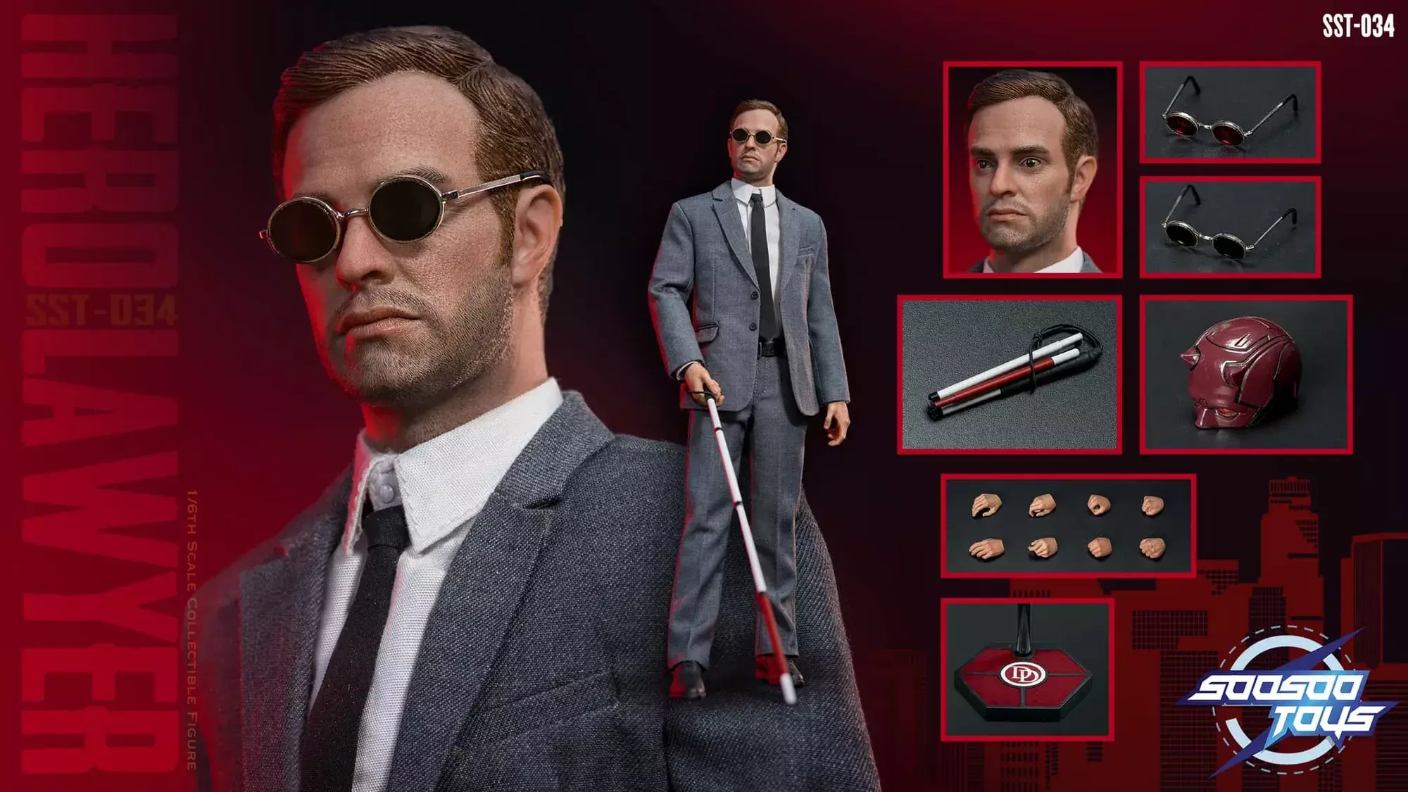 Фигурка SooSoo Toys: Hero Lawyer 2.0 (Daredevil Matt Mudrock