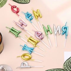 Свечи для торта "С Днём Рождения", разноцветный металлик