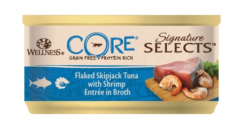 SIGNATURE SELECTS консервы из тунца с креветками в виде  кусочков в бульоне для...