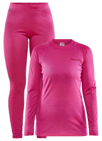 Теплый Комплект термобелья Craft Core Warm Baselayer Set W малиновый женский