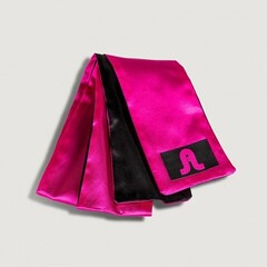 Сатиновая лента розово-черная Adrien lastic