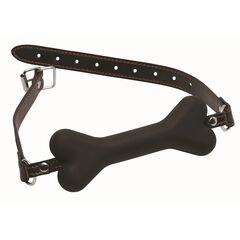 Черный кляп в форме косточки Hound Adjustable Dog Bone Gag - 
