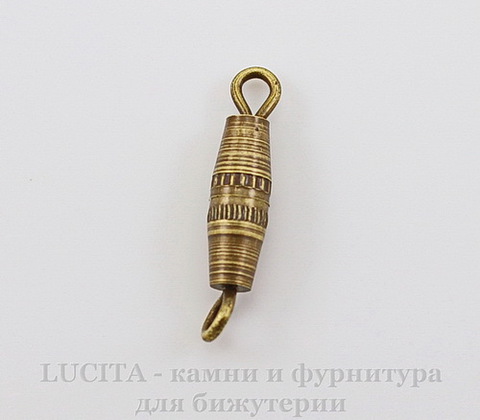 Винтажный элемент - замок винтовой 17х3,5 мм (оксид латуни)