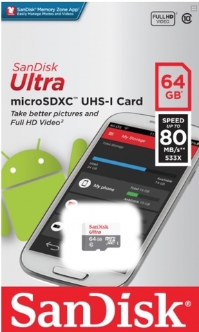 Карта памяти SanDisk ULTRA Android microSDXC 64 ГБ