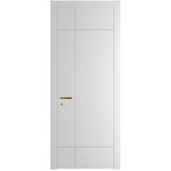 Межкомнатная дверь 44PWB крем вайт с латунным молдингом