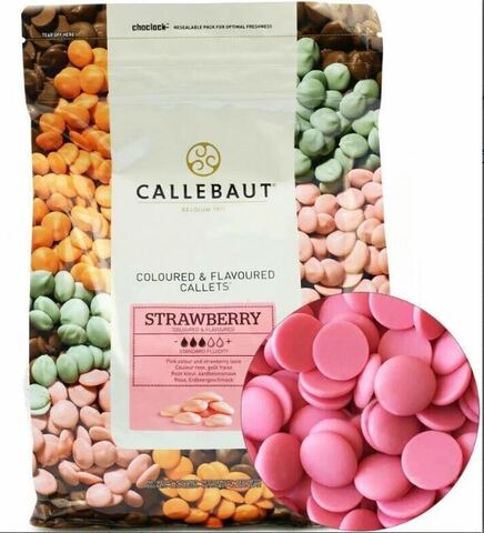 Шоколад розовый со вкусом клубники Callebaut, 100 гр