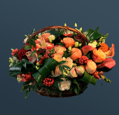 Букет цветов в корзине Куплет