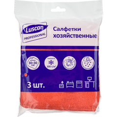 Салфетки хозяйственные Luscan Professional 300г/м2 30х30см 3шт/уп красные