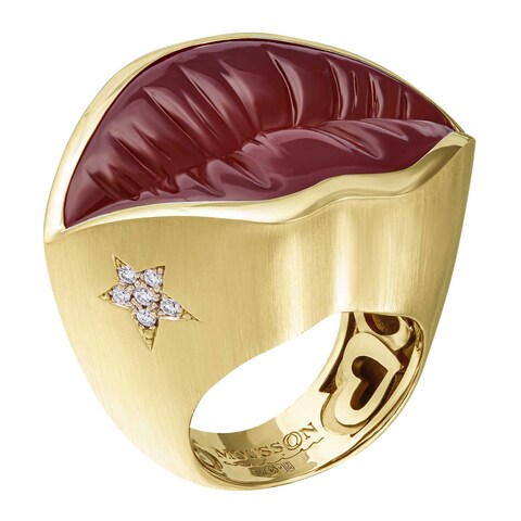 Кольцо с Сердоликом и Бриллиантами, R0077-1/8