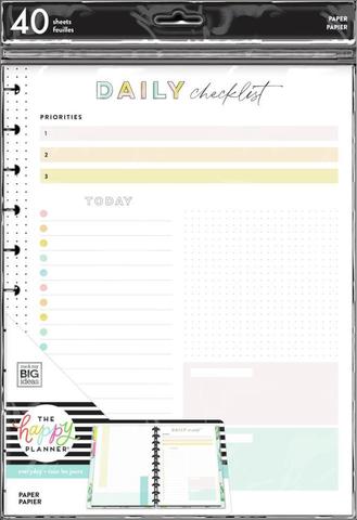 Дополнительный блок  для ежедневника Daily Checklist and Priorities Big FIller Paper- 40 л