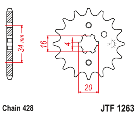 Звезда ведущая для мотоцикла RK C3039-13 (JTF1263-13)