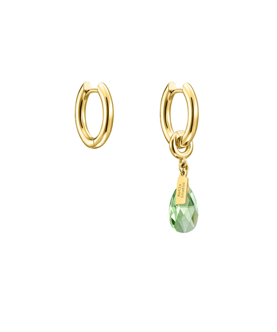 Серьги Drop Gold-Green