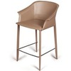 Полубарный стул Gio, серо-коричневая кожа