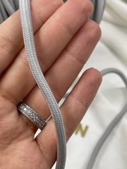 Шнур круглый серый метражом 5 мм