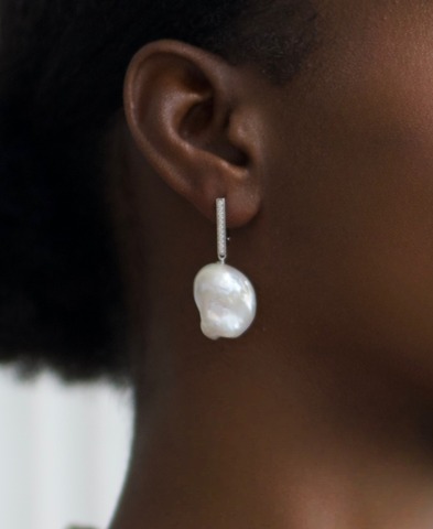 Серьги Барокко white