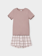 пижама  для девочки  К 1645/кофейный,шотландская клетка