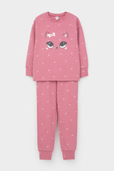 пижама  для девочки  К 1581/пепельная роза,маленькие листья