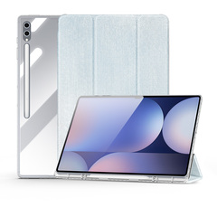 Чехол книжка синего цвета от Dux Ducis для Samsung Galaxy Tab S9 Ultra, Tab S10 Ultra и Tab S8 Ultra, серия Unid Series Case, с держателем стилуса и функцией автоматического перехода в спящий режим