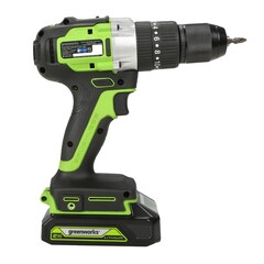 Дрель-шуруповерт ударная Greenworks GD24DD60K2 24V (60Нм) аккумуляторная, с АКБ 2×2 А/ч и ЗУ