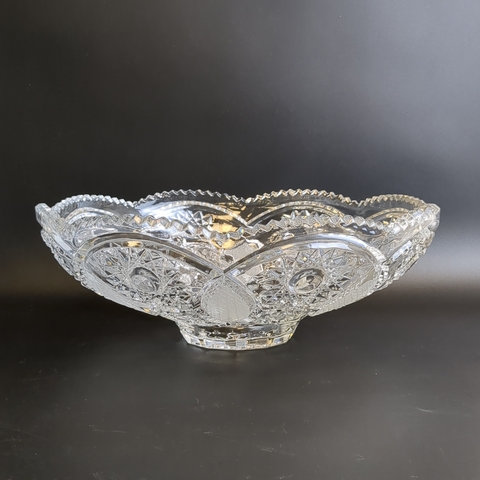 Хрустальная ваза конфетница - Югославия - Алмазная грань