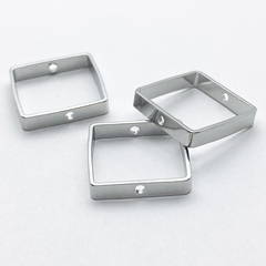 Коннектор-рамка, цвет серебро (родий), размер 15*3 мм, цена за 1 шт