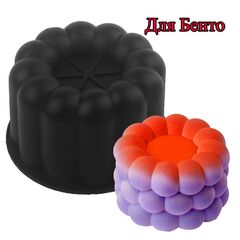 Силиконовая форма для муссового мини торта (бенто) «Пузыри»