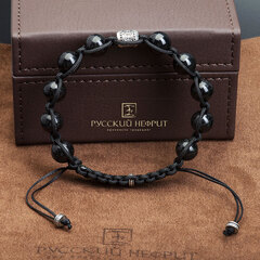 Браслет Православный. Чёрный нефрит Д 10мм.