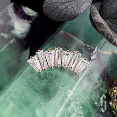 Кластер "Diadem" - Розовое золото - White CZ