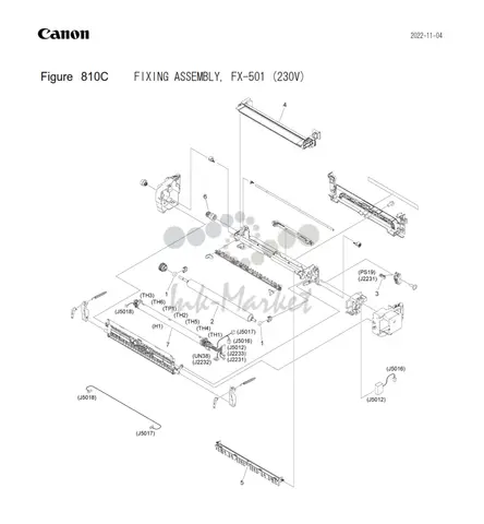 Canon - FM2-D447 - FX-501 - FX501 - Original 220v Fuser Fixing Unit